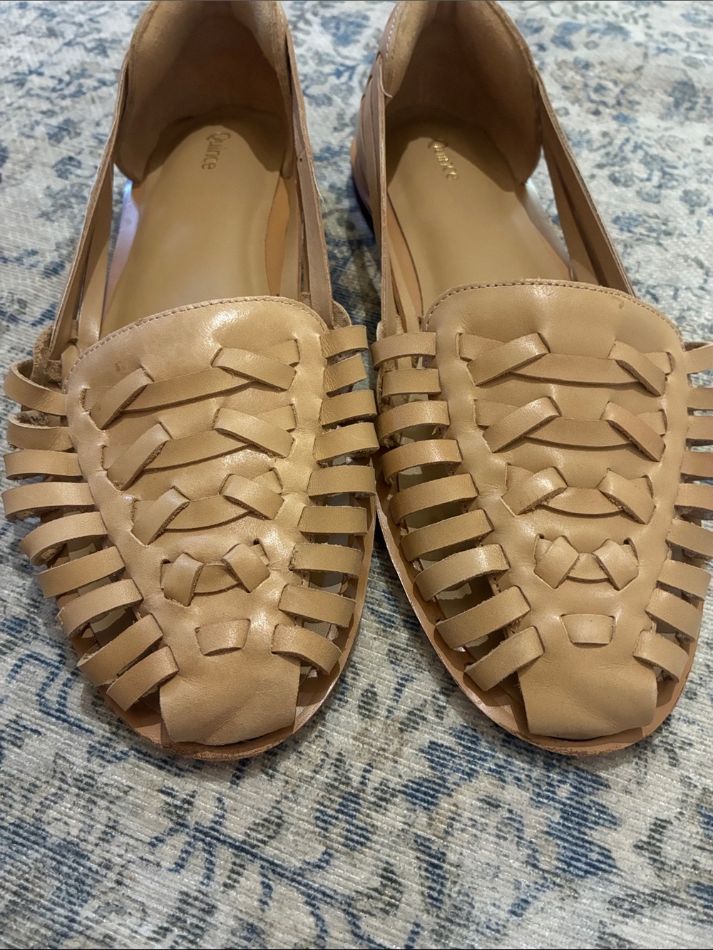 Quince Tan Woven Leather Flats - Women's Casual Slip-Ons - women’s size 7 - Picture 3 of 8